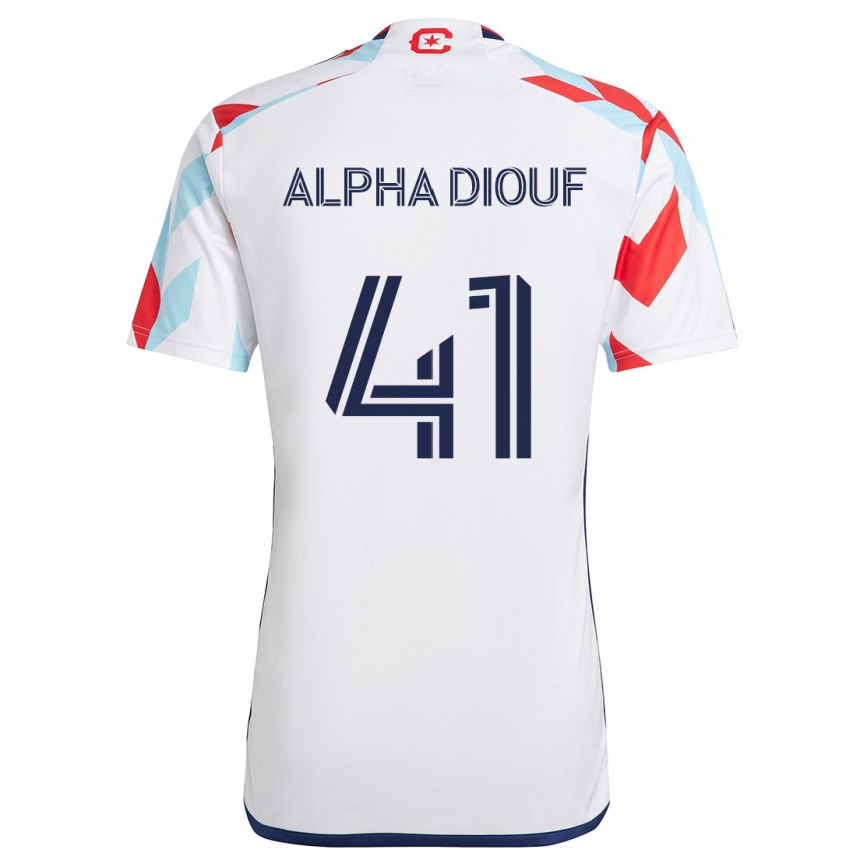 Niño Fútbol Camiseta Jean Alpha Diouf #41 Blanco Rojo Azul 2ª Equipación 2024/25