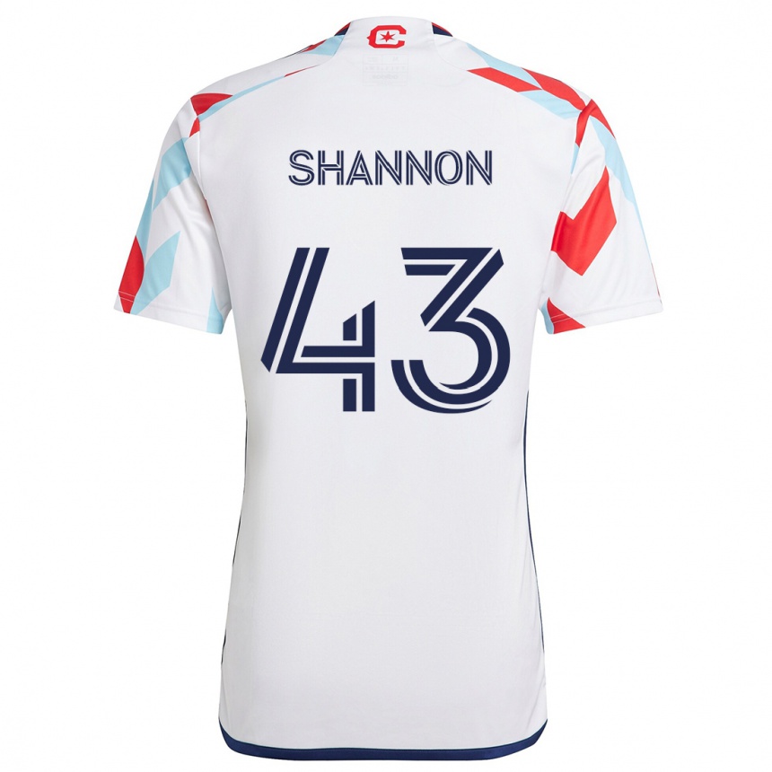 Niño Fútbol Camiseta Jaylen Shannon #43 Blanco Rojo Azul 2ª Equipación 2024/25