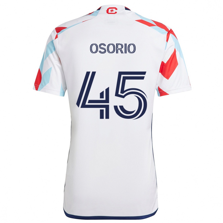 Niño Fútbol Camiseta Harold Osorio #45 Blanco Rojo Azul 2ª Equipación 2024/25