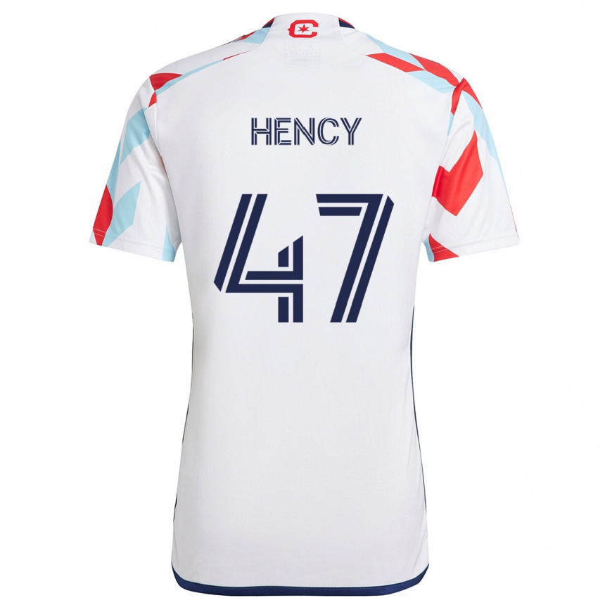 Niño Fútbol Camiseta Billy Hency #47 Blanco Rojo Azul 2ª Equipación 2024/25