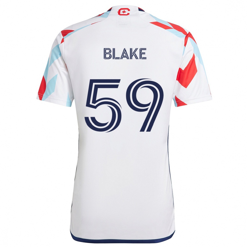 Niño Fútbol Camiseta Romain Blake #59 Blanco Rojo Azul 2ª Equipación 2024/25