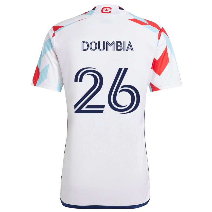 Niño Fútbol Camiseta Ousmane Doumbia #26 Blanco Rojo Azul 2ª Equipación 2024/25