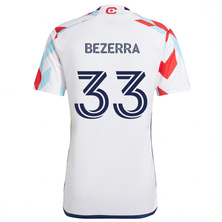 Niño Fútbol Camiseta Victor Bezerra #33 Blanco Rojo Azul 2ª Equipación 2024/25