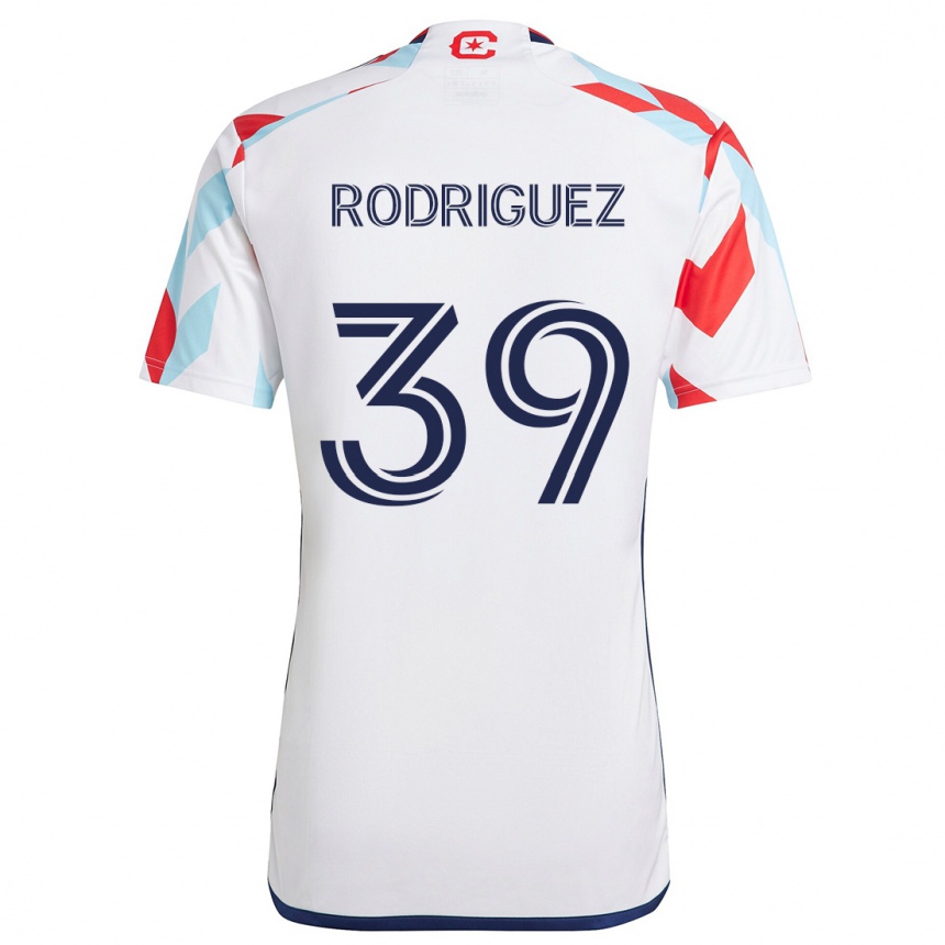 Niño Fútbol Camiseta Allan Rodriguez #39 Blanco Rojo Azul 2ª Equipación 2024/25