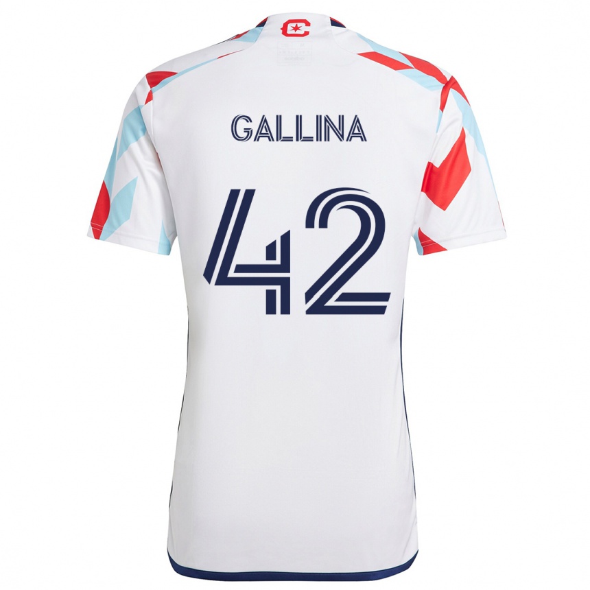 Niño Fútbol Camiseta Henrique Gallina #42 Blanco Rojo Azul 2ª Equipación 2024/25