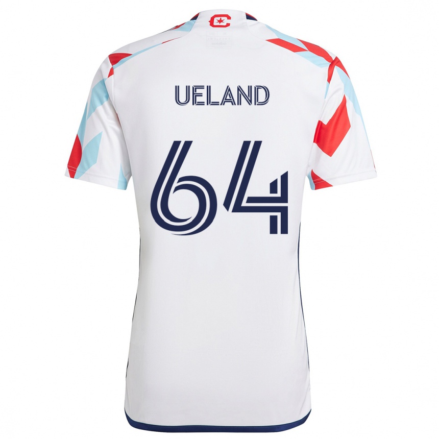 Niño Fútbol Camiseta Andreas Ueland #64 Blanco Rojo Azul 2ª Equipación 2024/25