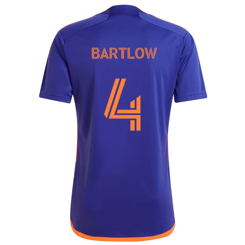 Niño Fútbol Camiseta Ethan Bartlow #4 Púrpura Naranja 2ª Equipación 2024/25