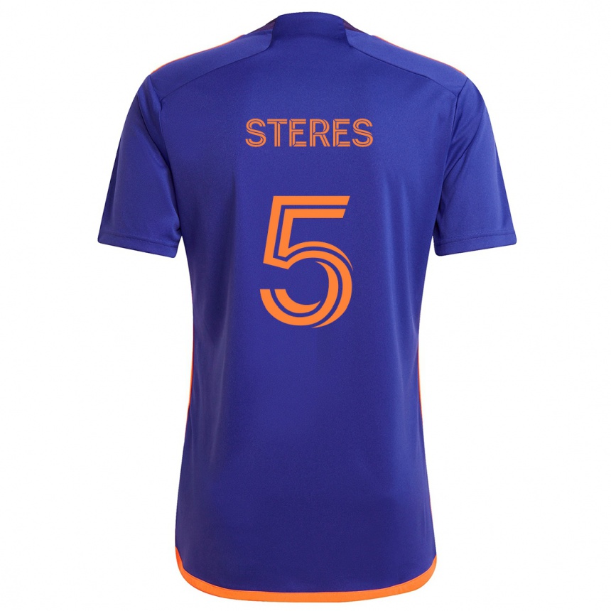 Niño Fútbol Camiseta Daniel Steres #5 Púrpura Naranja 2ª Equipación 2024/25