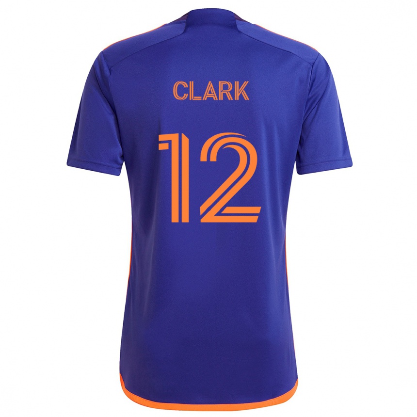 Niño Fútbol Camiseta Steve Clark #12 Púrpura Naranja 2ª Equipación 2024/25