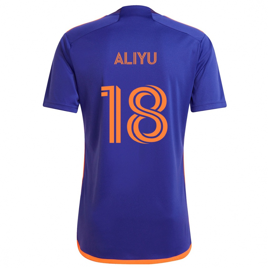 Niño Fútbol Camiseta Ibrahim Aliyu #18 Púrpura Naranja 2ª Equipación 2024/25