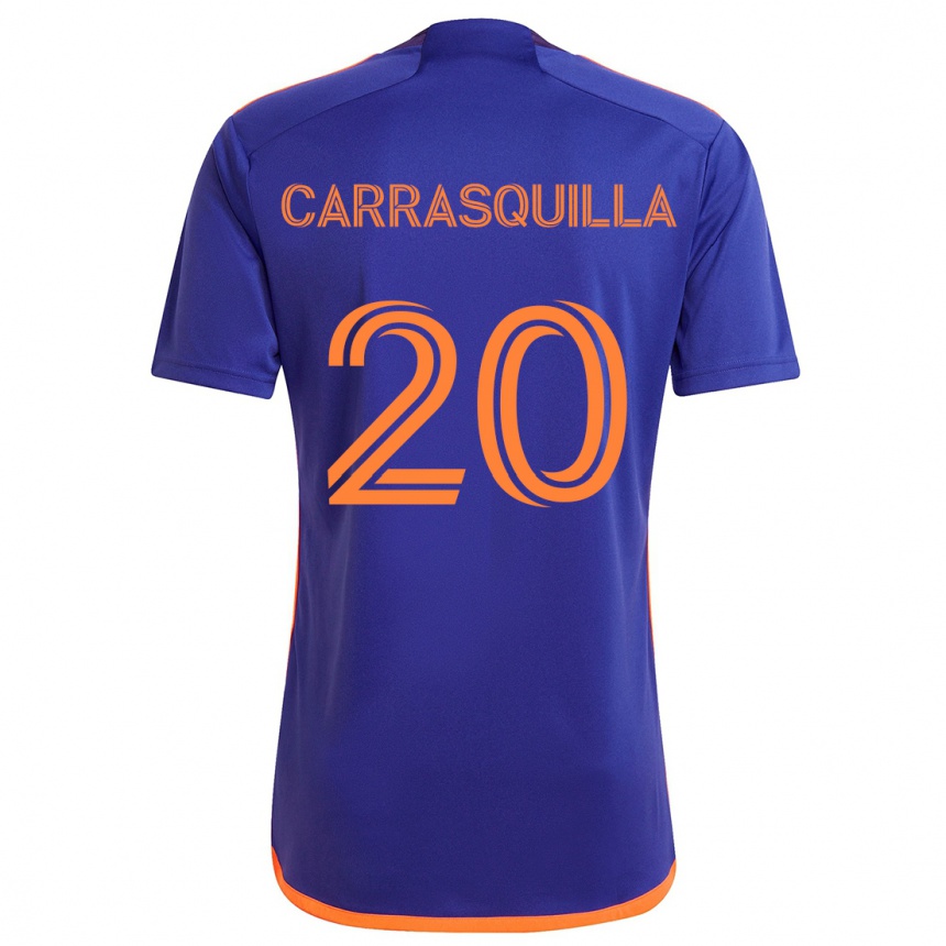 Niño Fútbol Camiseta Adalberto Carrasquilla #20 Púrpura Naranja 2ª Equipación 2024/25