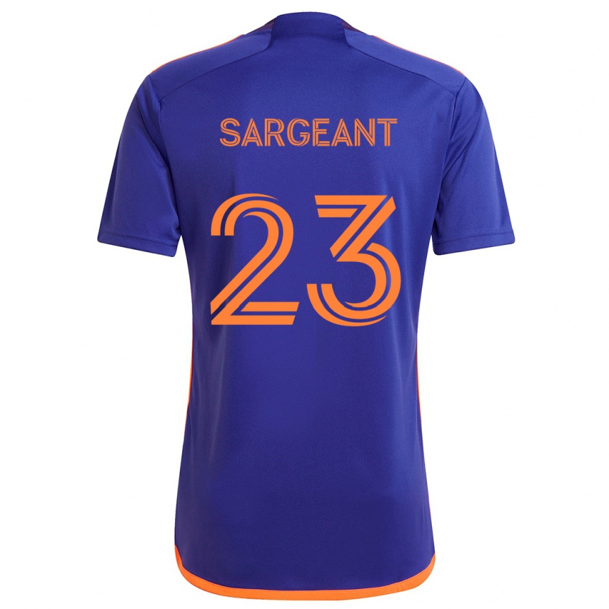 Niño Fútbol Camiseta Kieran Sargeant #23 Púrpura Naranja 2ª Equipación 2024/25