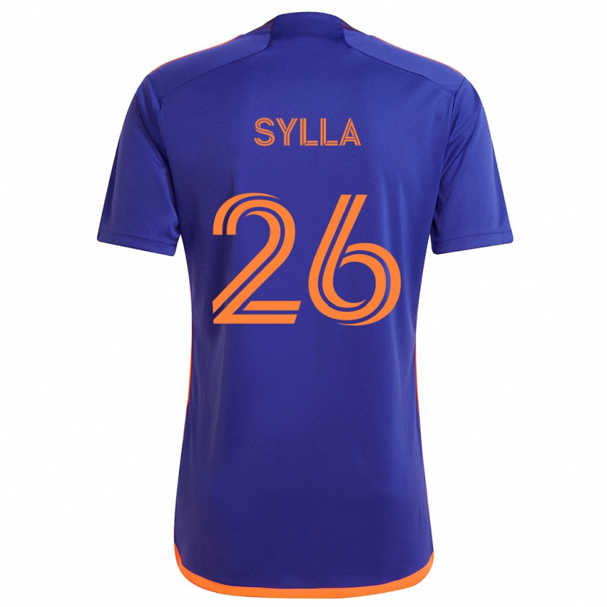 Niño Fútbol Camiseta Ousmane Sylla #26 Púrpura Naranja 2ª Equipación 2024/25