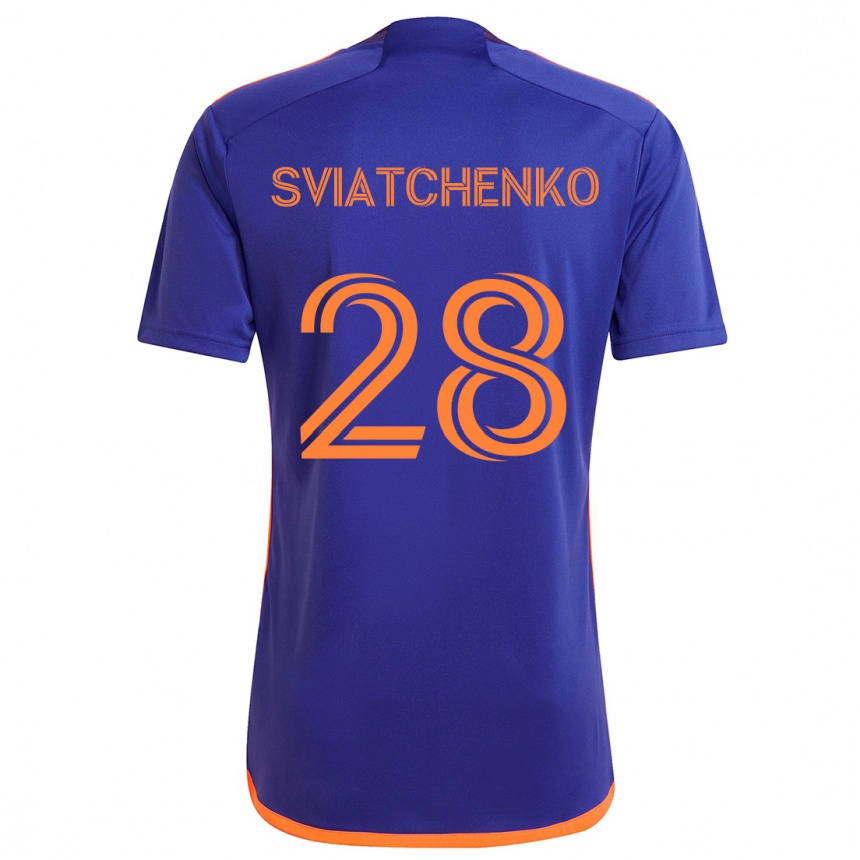 Niño Fútbol Camiseta Erik Sviatchenko #28 Púrpura Naranja 2ª Equipación 2024/25