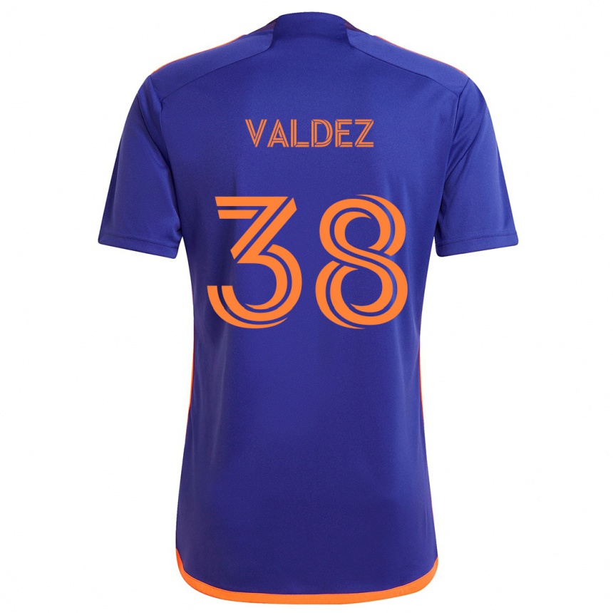 Niño Fútbol Camiseta Xavier Valdez #38 Púrpura Naranja 2ª Equipación 2024/25