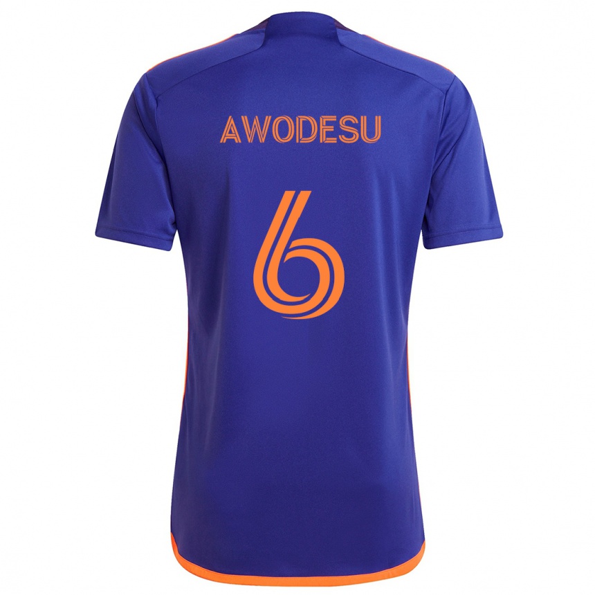 Niño Fútbol Camiseta Femi Awodesu #6 Púrpura Naranja 2ª Equipación 2024/25