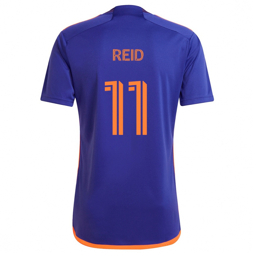 Niño Fútbol Camiseta Isaiah Reid #11 Púrpura Naranja 2ª Equipación 2024/25