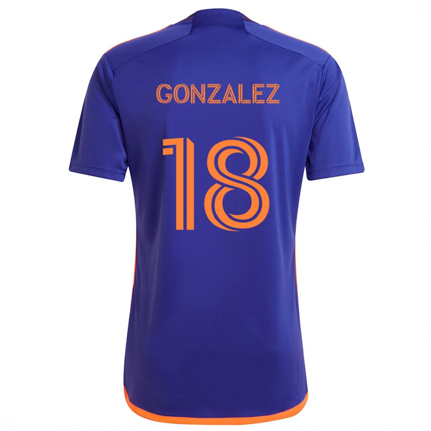 Niño Fútbol Camiseta Diego Gonzalez #18 Púrpura Naranja 2ª Equipación 2024/25