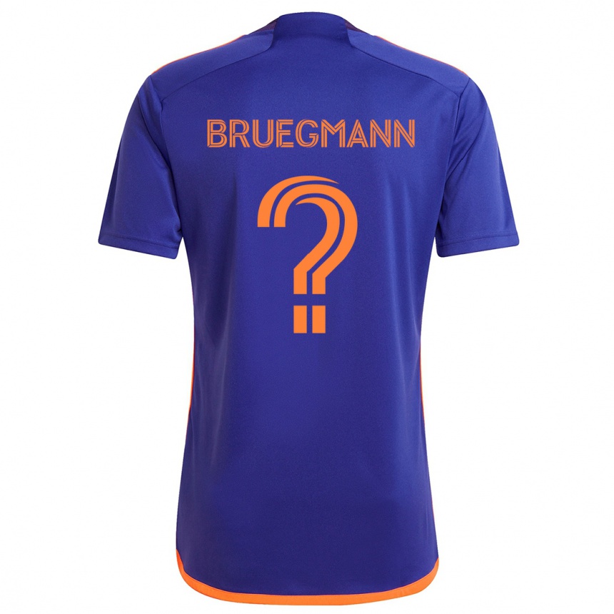 Niño Fútbol Camiseta Lukas Bruegmann #0 Púrpura Naranja 2ª Equipación 2024/25