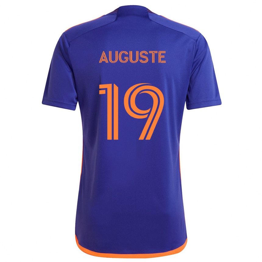 Niño Fútbol Camiseta Charles Auguste #19 Púrpura Naranja 2ª Equipación 2024/25