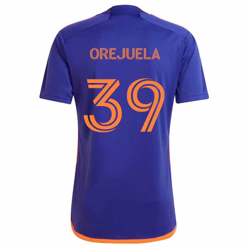 Niño Fútbol Camiseta Jesus Orejuela #39 Púrpura Naranja 2ª Equipación 2024/25