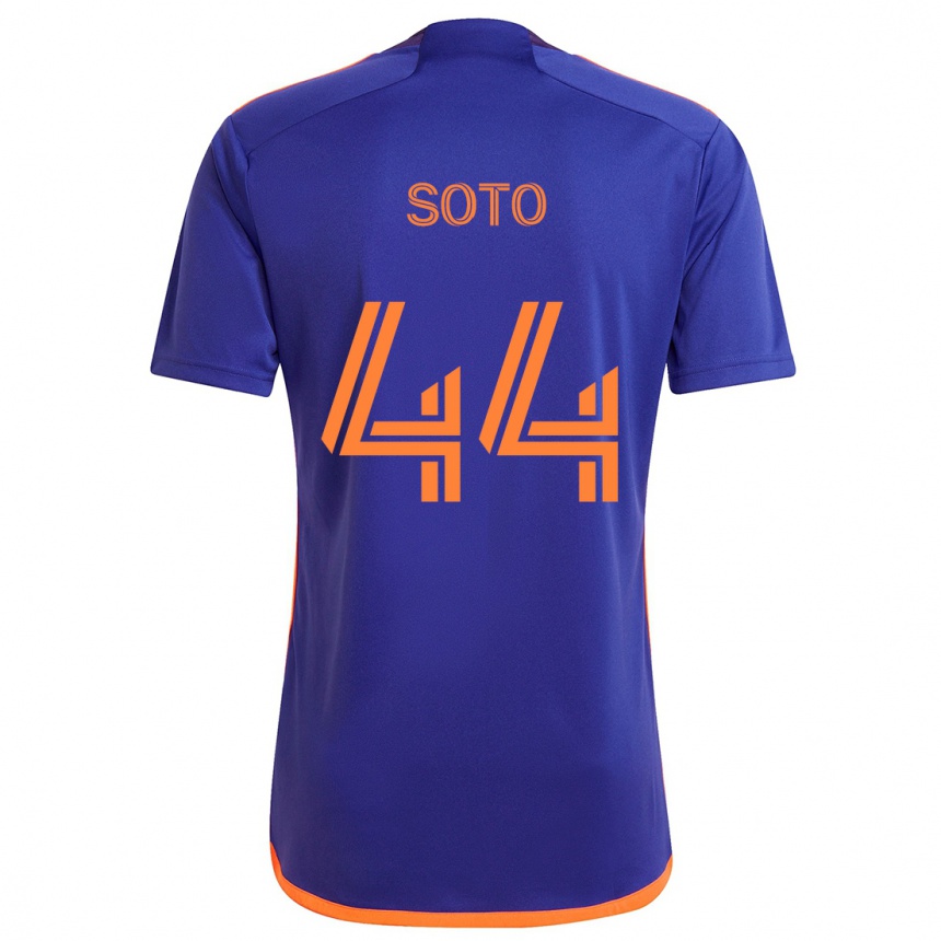 Niño Fútbol Camiseta Ezekiel Soto #44 Púrpura Naranja 2ª Equipación 2024/25