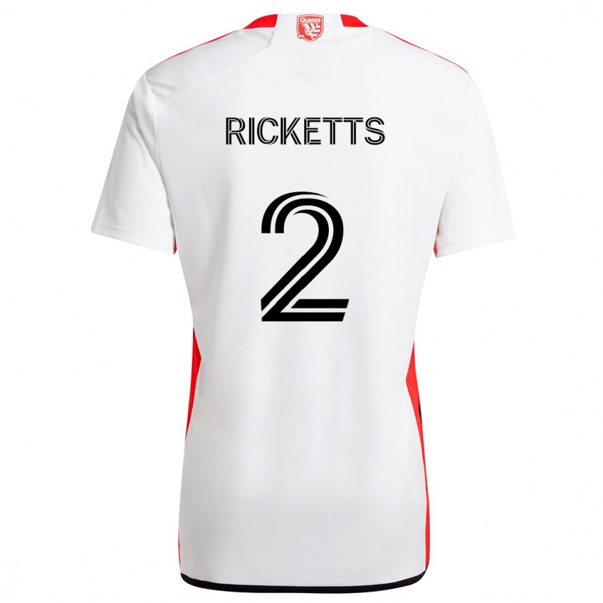 Niño Fútbol Camiseta Jamar Ricketts #2 Blanco Rojo 2ª Equipación 2024/25