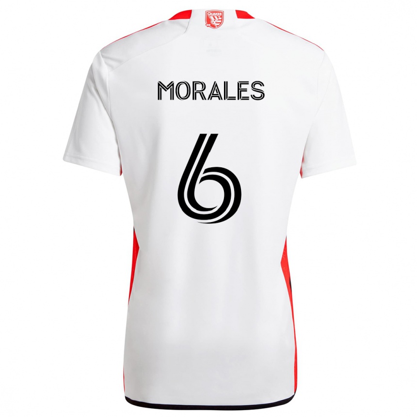 Niño Fútbol Camiseta Alfredo Morales #6 Blanco Rojo 2ª Equipación 2024/25