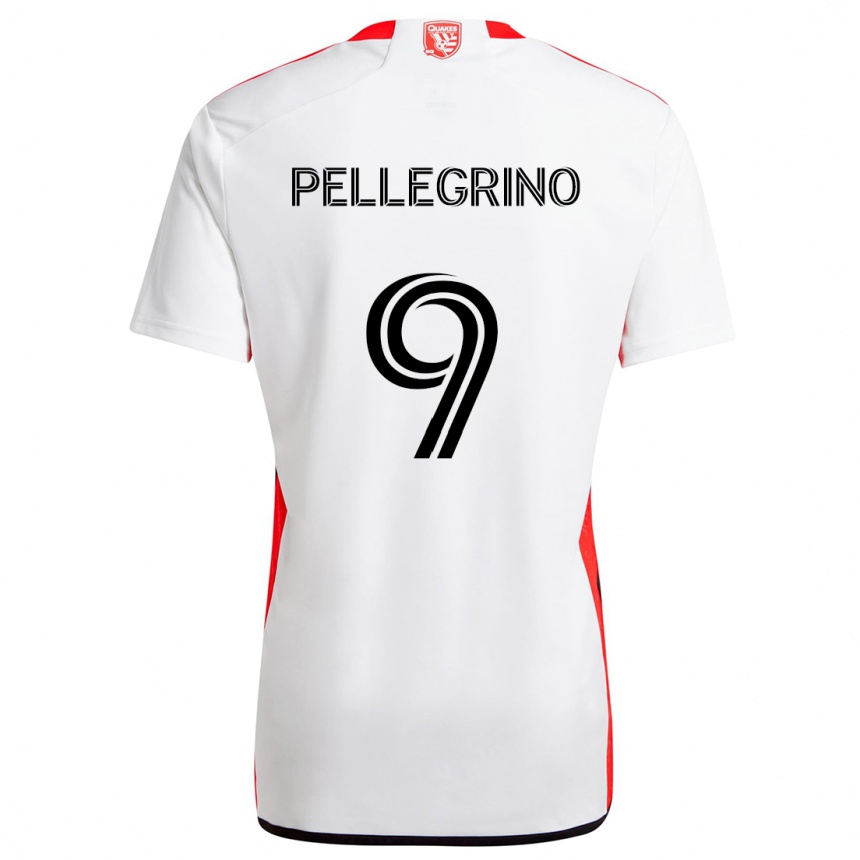 Niño Fútbol Camiseta Amahl Pellegrino #9 Blanco Rojo 2ª Equipación 2024/25