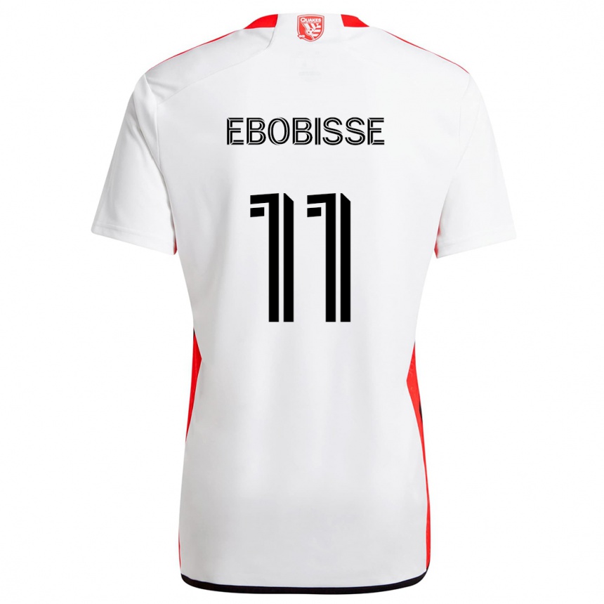 Niño Fútbol Camiseta Jeremy Ebobisse #11 Blanco Rojo 2ª Equipación 2024/25