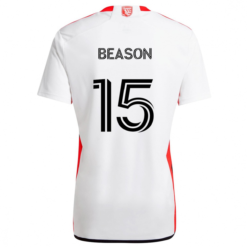 Niño Fútbol Camiseta Tanner Beason #15 Blanco Rojo 2ª Equipación 2024/25