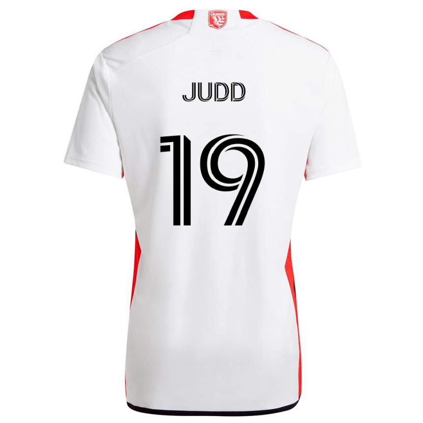 Niño Fútbol Camiseta Preston Judd #19 Blanco Rojo 2ª Equipación 2024/25