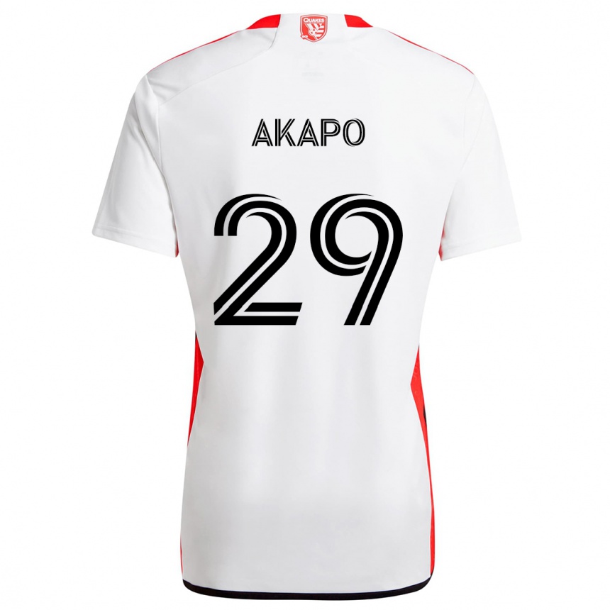 Niño Fútbol Camiseta Carlos Akapo #29 Blanco Rojo 2ª Equipación 2024/25