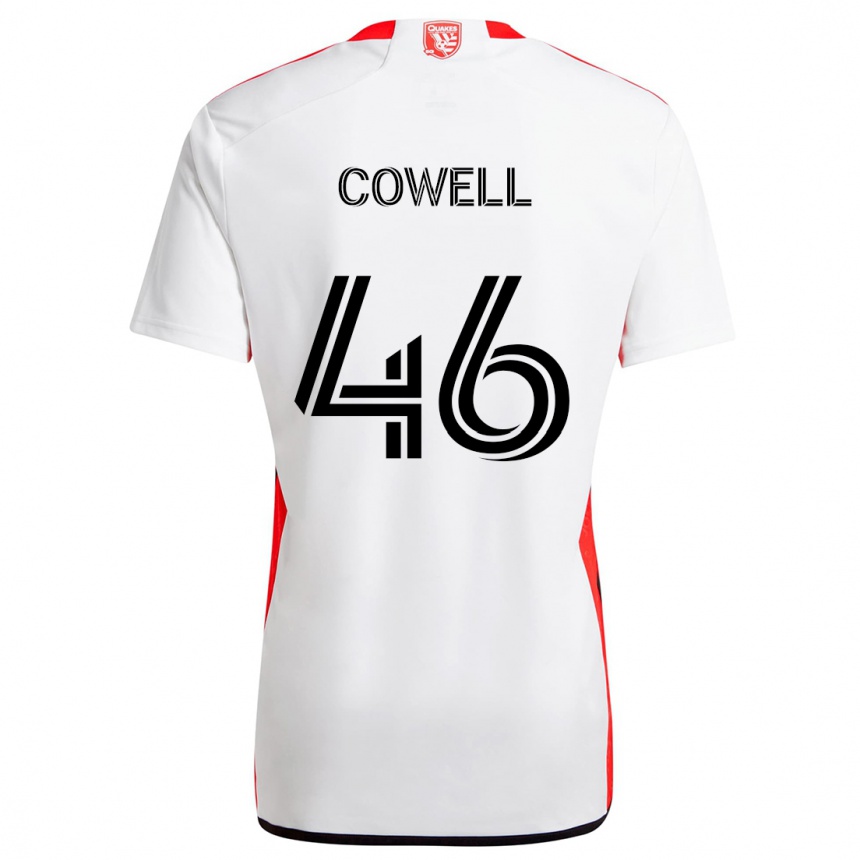 Niño Fútbol Camiseta Chance Cowell #46 Blanco Rojo 2ª Equipación 2024/25