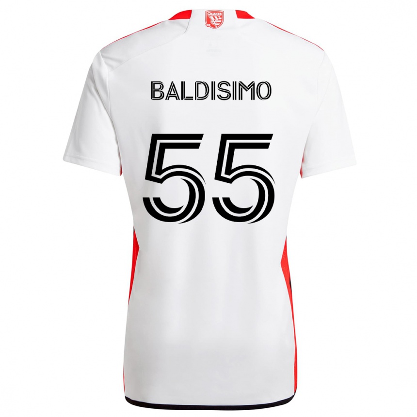 Niño Fútbol Camiseta Michael Baldisimo #55 Blanco Rojo 2ª Equipación 2024/25