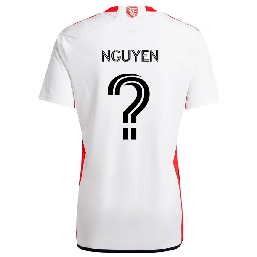 Niño Fútbol Camiseta Christopher Nguyen #0 Blanco Rojo 2ª Equipación 2024/25