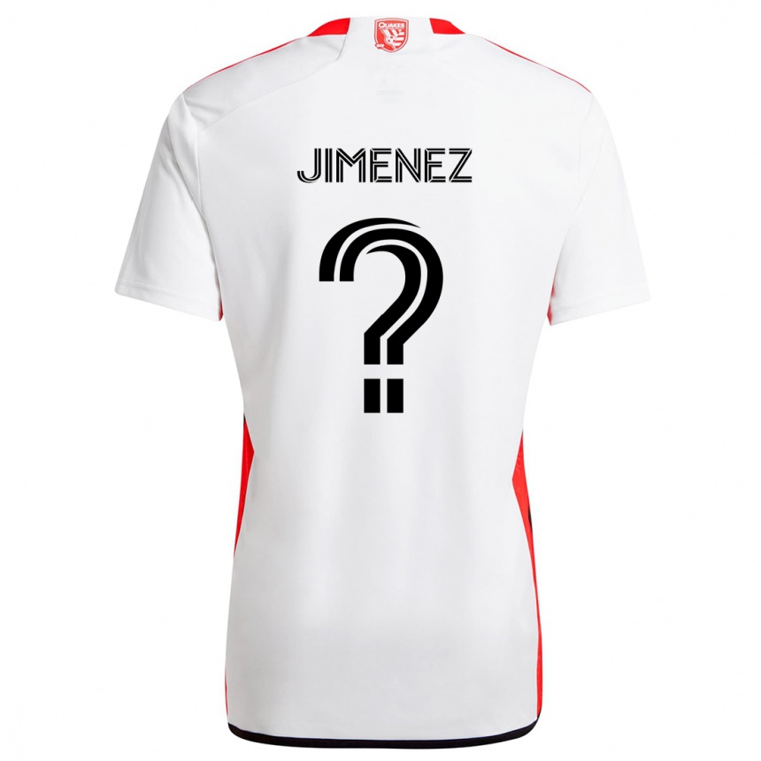 Niño Fútbol Camiseta Kevin Jimenez #0 Blanco Rojo 2ª Equipación 2024/25