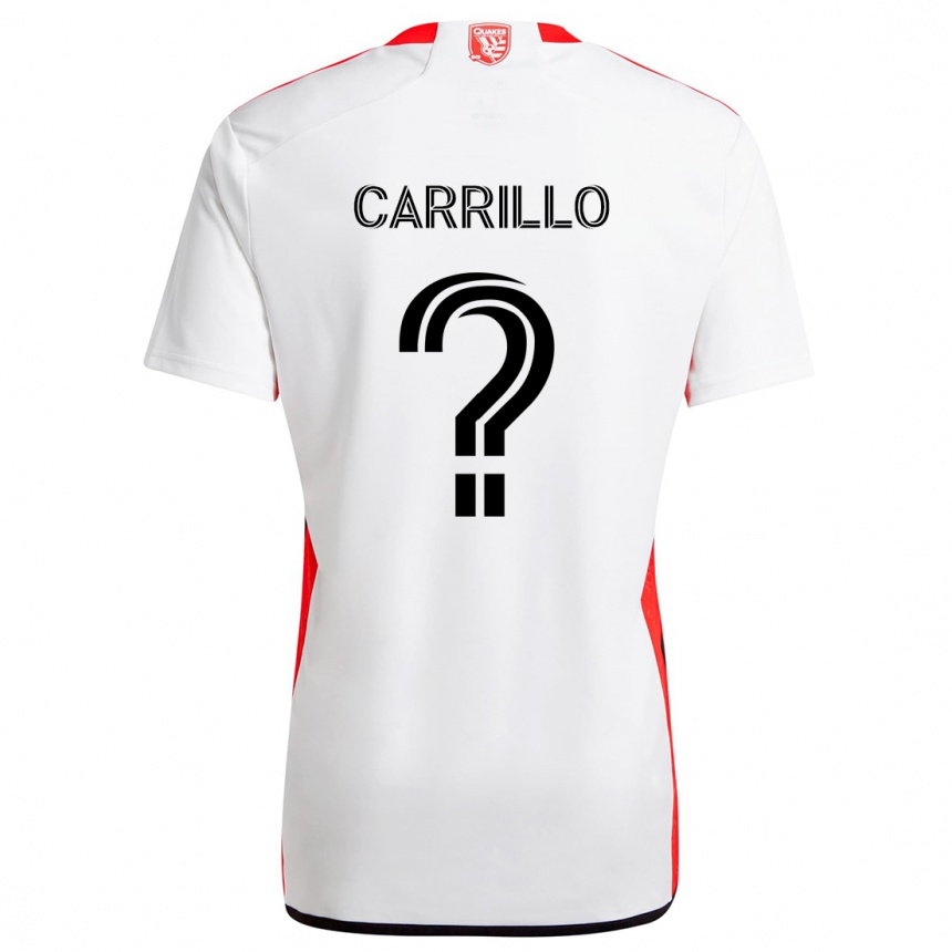 Niño Fútbol Camiseta Israel Carrillo #0 Blanco Rojo 2ª Equipación 2024/25