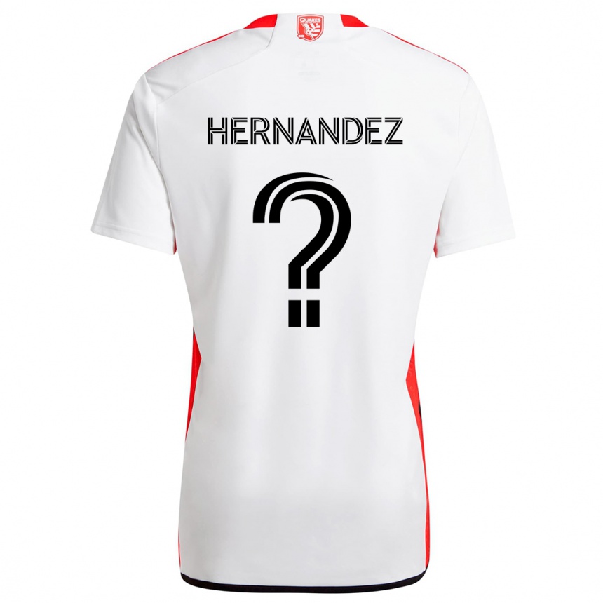 Niño Fútbol Camiseta Oliver Hernandez #0 Blanco Rojo 2ª Equipación 2024/25