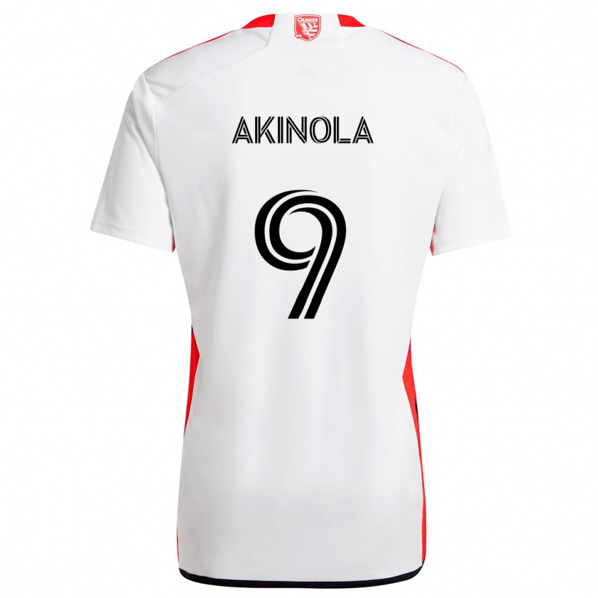 Niño Fútbol Camiseta Ayo Akinola #9 Blanco Rojo 2ª Equipación 2024/25