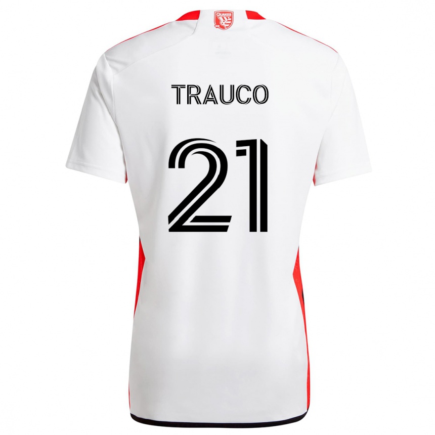 Niño Fútbol Camiseta Miguel Trauco #21 Blanco Rojo 2ª Equipación 2024/25