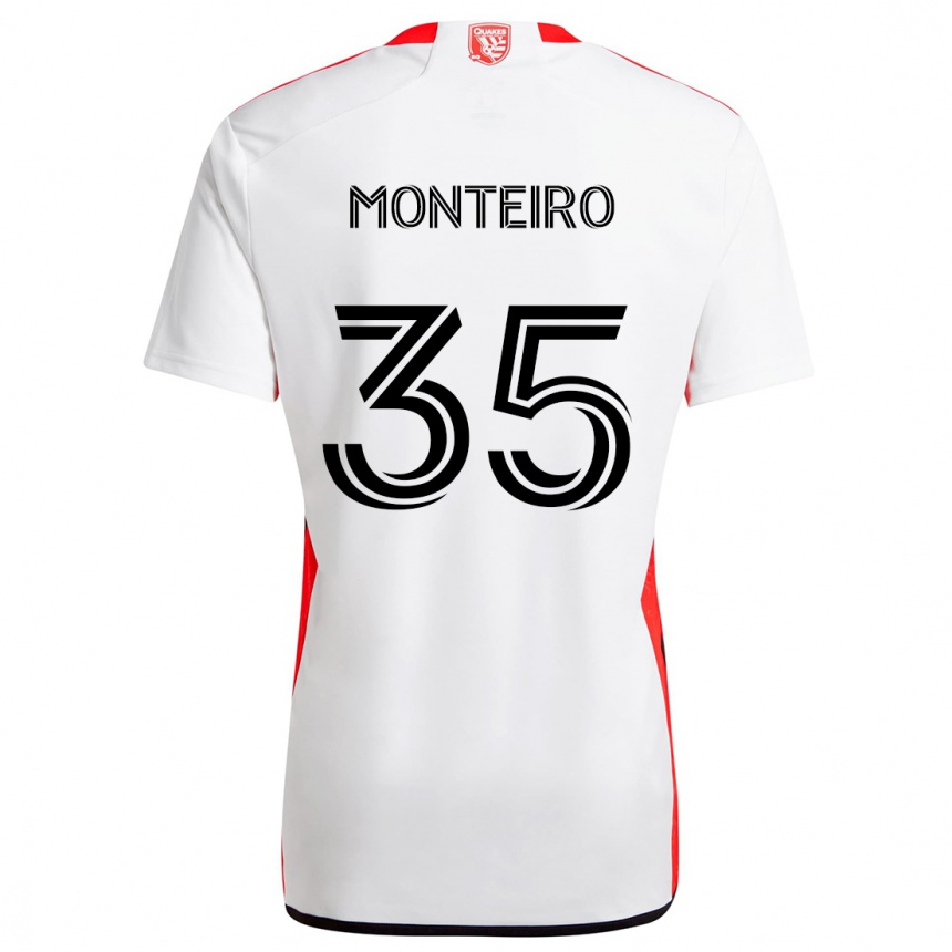 Niño Fútbol Camiseta Jamiro Monteiro #35 Blanco Rojo 2ª Equipación 2024/25