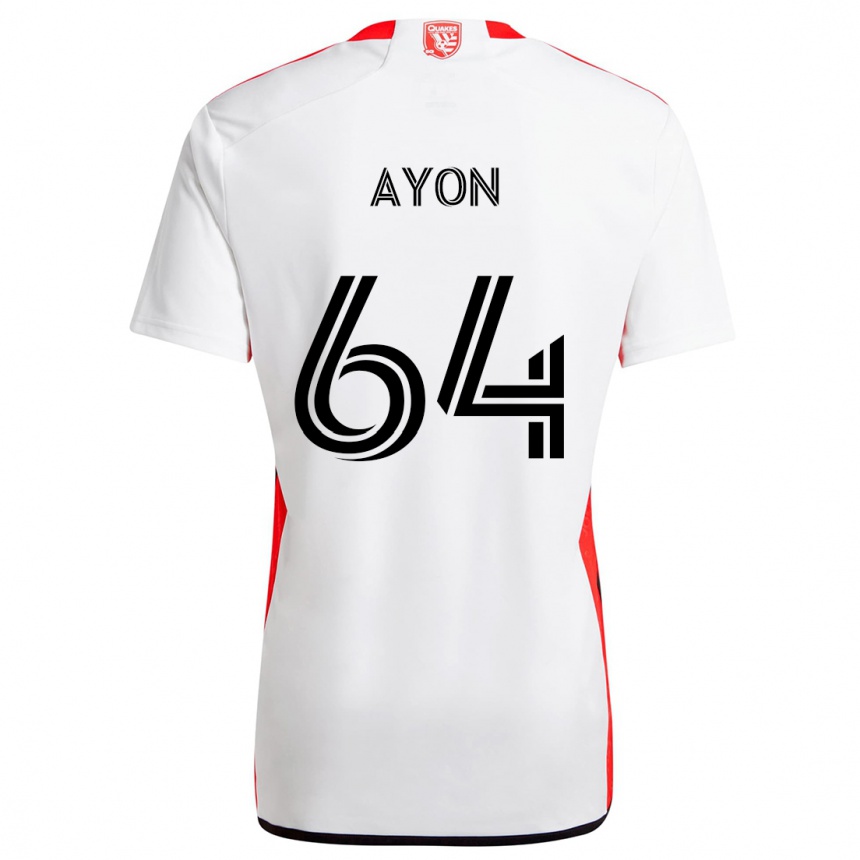 Niño Fútbol Camiseta Jerry Ayon #64 Blanco Rojo 2ª Equipación 2024/25