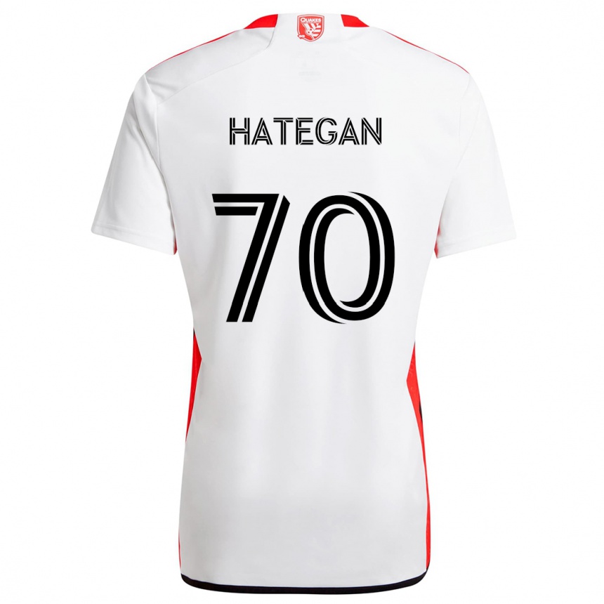 Niño Fútbol Camiseta Roberto Hategan #70 Blanco Rojo 2ª Equipación 2024/25