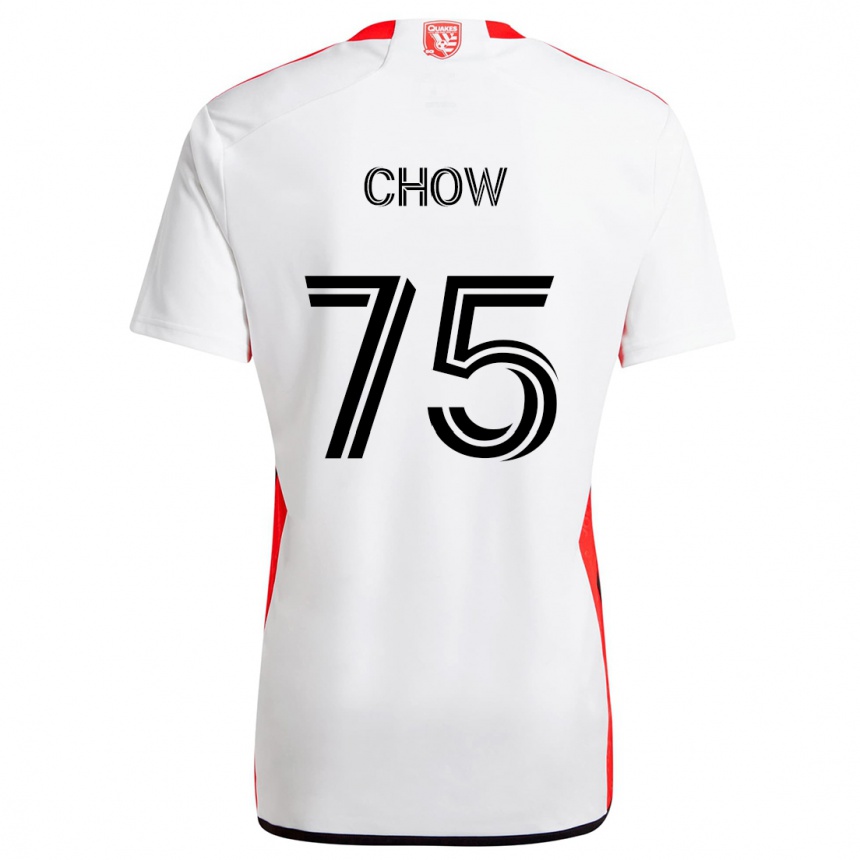 Niño Fútbol Camiseta Alex Chow #75 Blanco Rojo 2ª Equipación 2024/25