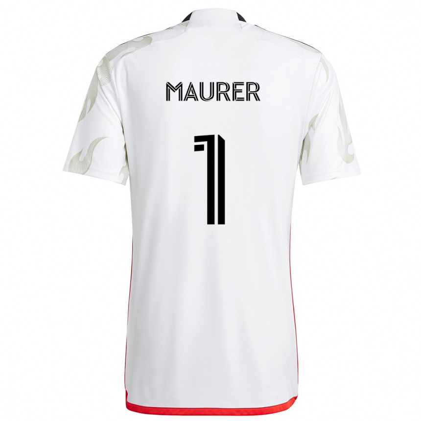 Niño Fútbol Camiseta Jimmy Maurer #1 Blanco Rojo Negro 2ª Equipación 2024/25