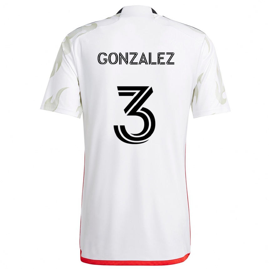 Niño Fútbol Camiseta Omar González #3 Blanco Rojo Negro 2ª Equipación 2024/25