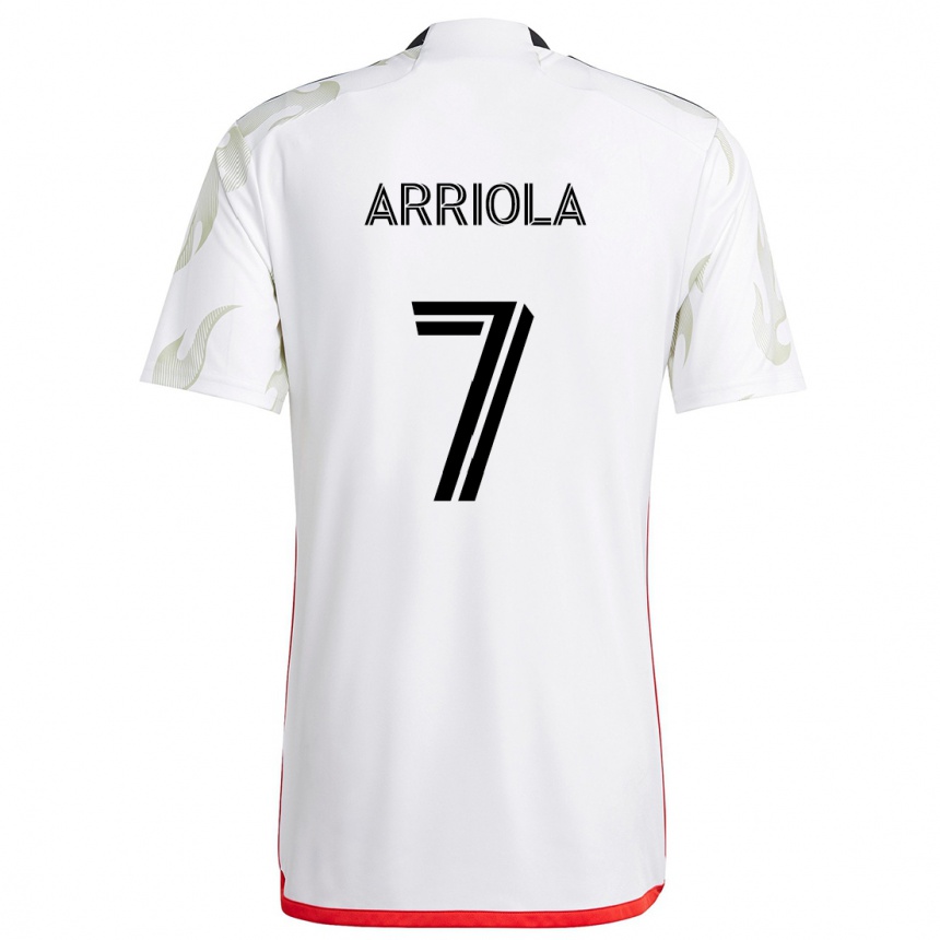 Niño Fútbol Camiseta Paul Arriola #7 Blanco Rojo Negro 2ª Equipación 2024/25