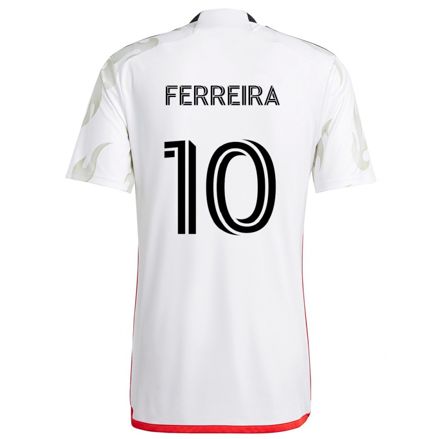 Niño Fútbol Camiseta Jesús Ferreira #10 Blanco Rojo Negro 2ª Equipación 2024/25