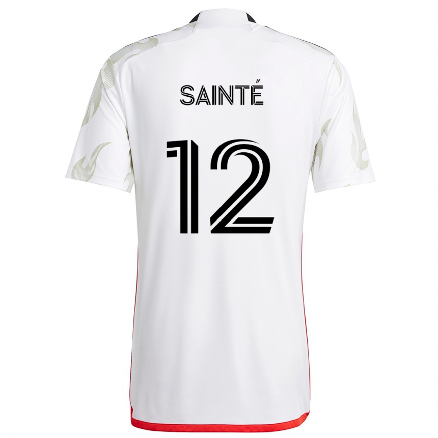 Niño Fútbol Camiseta Carl Sainté #12 Blanco Rojo Negro 2ª Equipación 2024/25